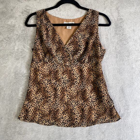 Notations VTG Cheetah Print Babydoll SleevelessTop Y2K Small - Picture 1 of 9